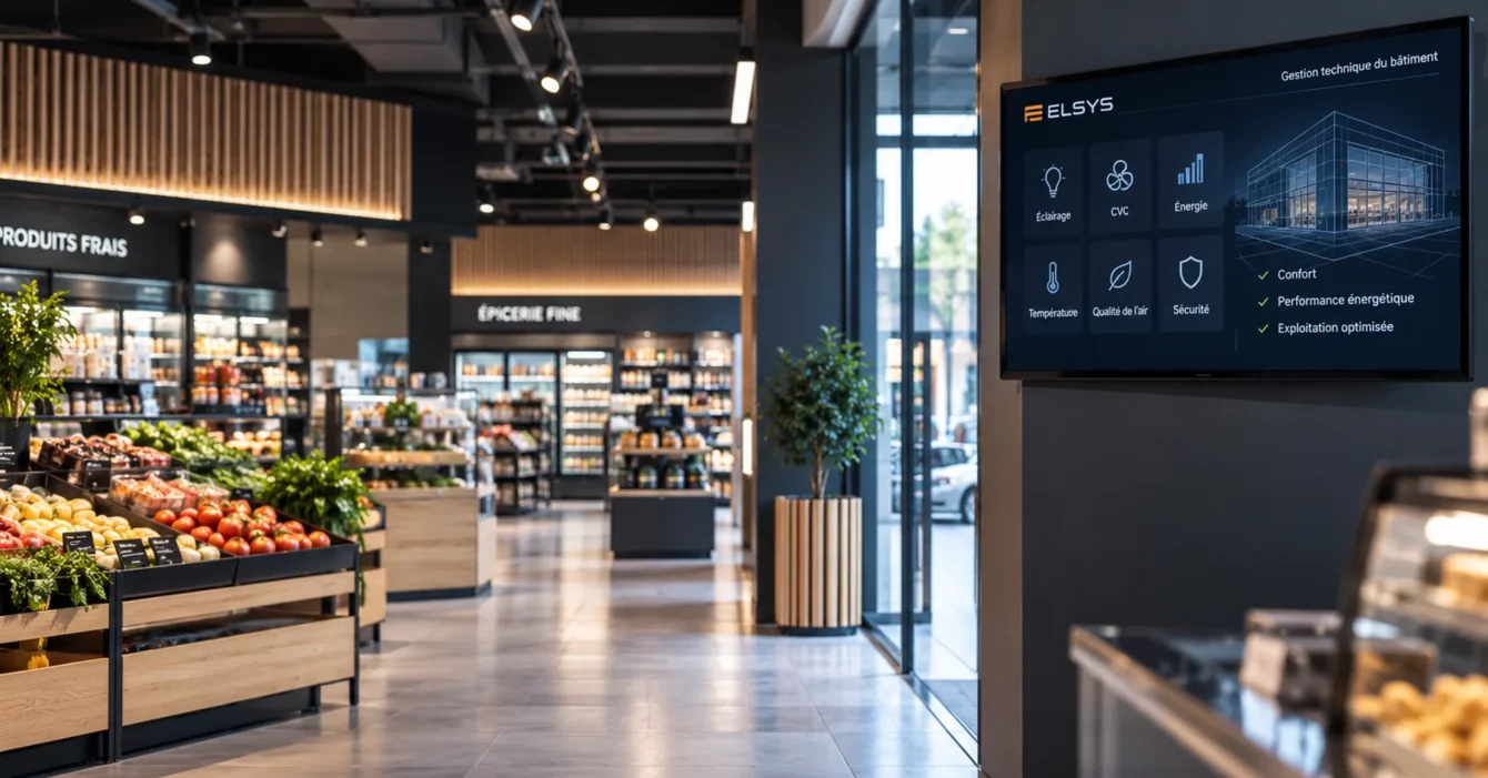GTB et supervision pour le commerce et le retail Magasin moderne avec interface de supervision GTB pour le pilotage des équipements techniques